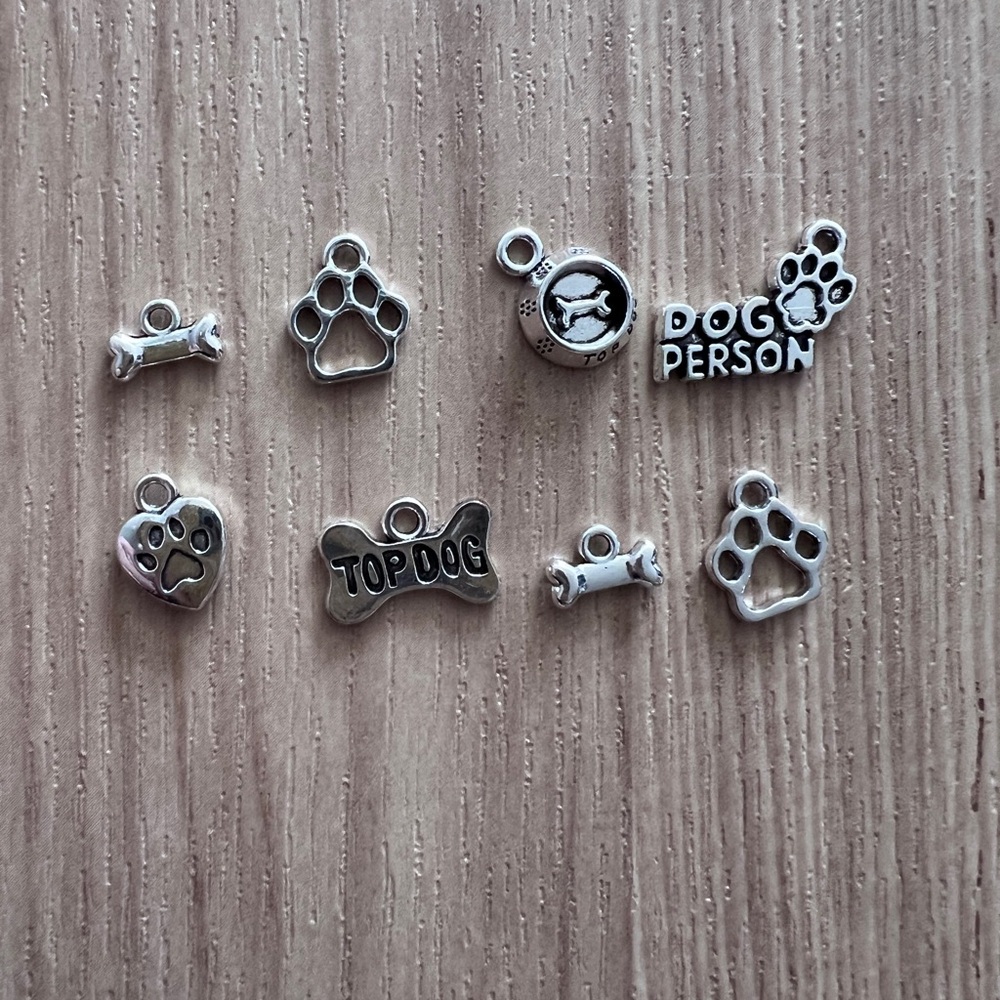 Dog Themed Silver Charms Set